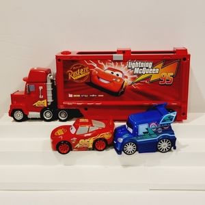 COPY - Disney Pixar Cars Track Talkers Mack Lights & Sounds Car Carrier with 2 …